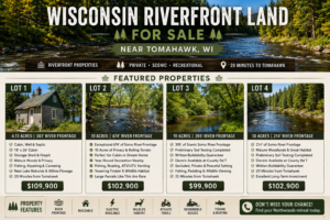 Wisconsin Riverfront Land for Sale Near Tomahawk, WI – Rare Northwoods Opportunity