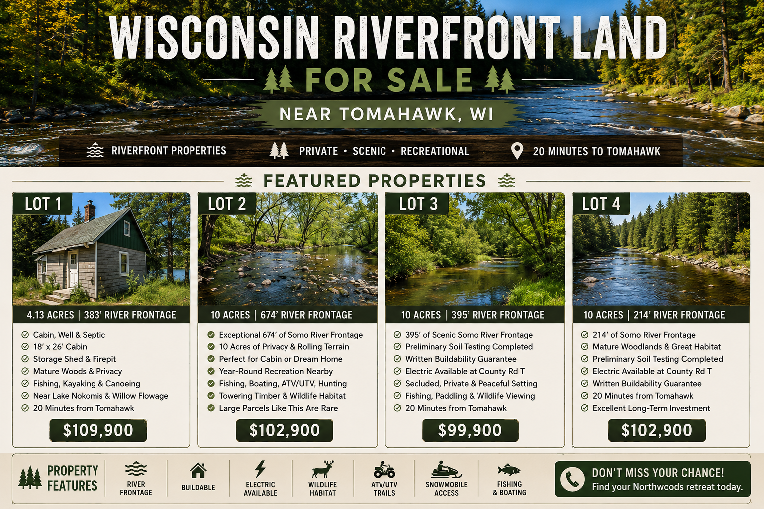Wisconsin Northwoods land sale