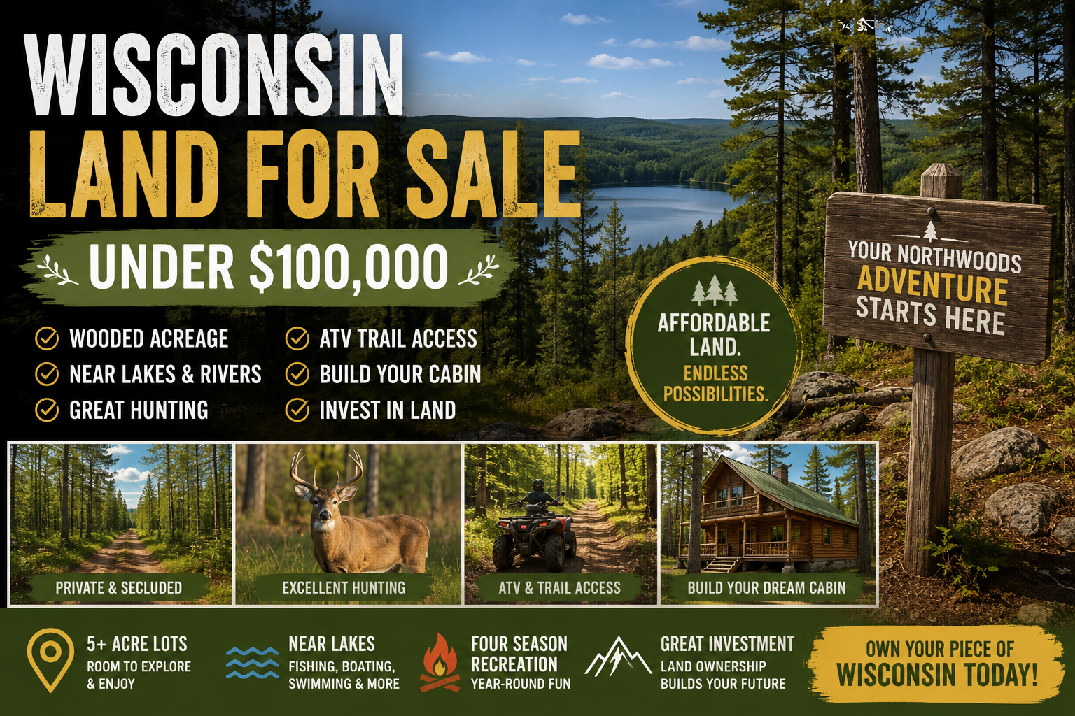 Wisconsin Land for Sale Under $100,000