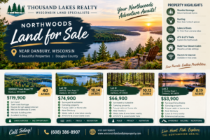 Northwoods Land for Sale: 4 Wooded Parcels Near Danbury, WI